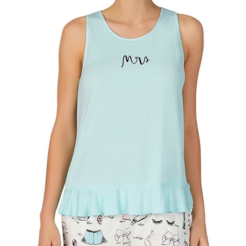 NWT Kate Spade Light Blue 'Mrs' Sleep Tank Something Borrowed Size Small Wedding
